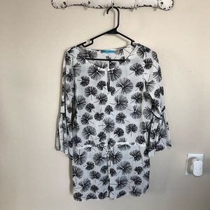 Alice + Olivia leaf white draped tunic